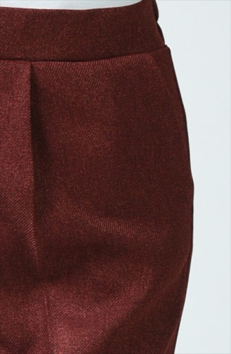 Straight Leg Trousers with Pockets 0881a-05 Burgundy 0881A-05