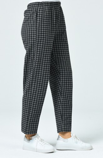 Big Size Patterned Pants Gray 7966-01