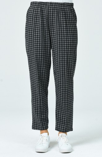 Big Size Patterned Pants Gray 7966-01