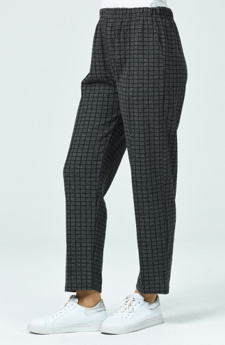 Pantalon Hivernal à Motifs Grande Taille 7968-01 Gris 7968-01