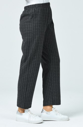 Big Size Patterned Pants Gray 7968-01