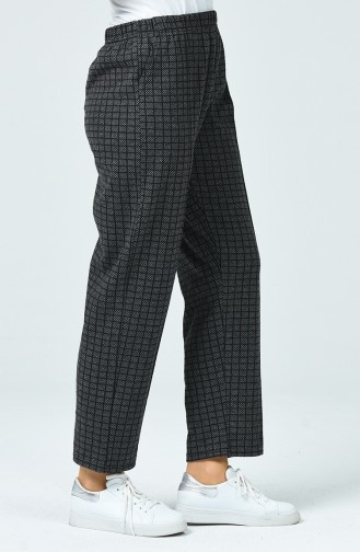 Pantalon Hivernal à Motifs Grande Taille 7968-01 Gris 7968-01