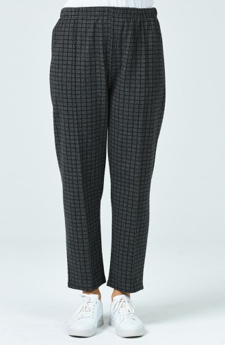 Pantalon Hivernal à Motifs Grande Taille 7968-01 Gris 7968-01