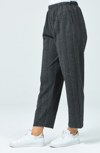 Big Size Patterned Pants Gray 7969-01