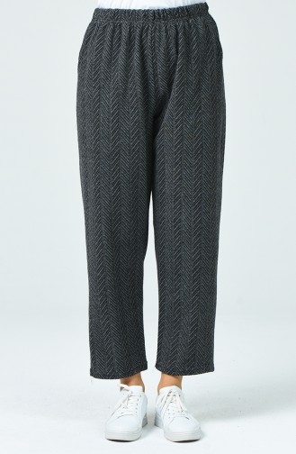 Big Size Patterned Pants Gray 7969-01