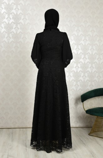 Black Hijab Evening Dress 5235-04