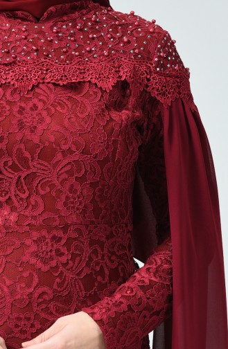 فساتين سهرة بتصميم اسلامي أحمر كلاريت 5231-01