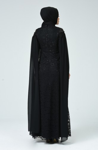 Black Hijab Evening Dress 5231-04