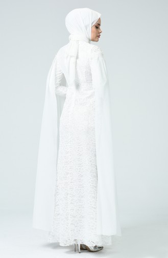 Robe de Soirée à Dentelle 5231-05 Blanc 5231-05