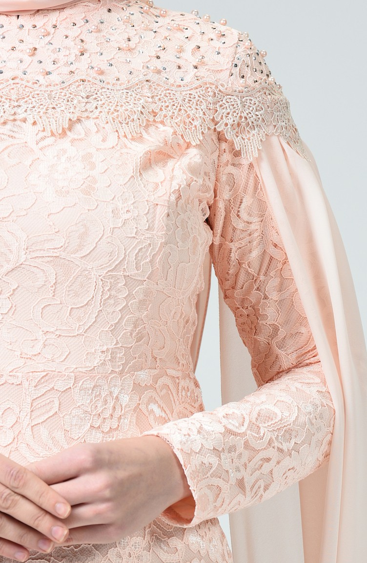 lace overlay evening gown
