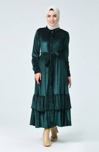 Emerald Green Hijab Dress 1046-01
