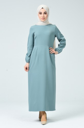 Unreife Mandelgrün Hijab Kleider 2040-02