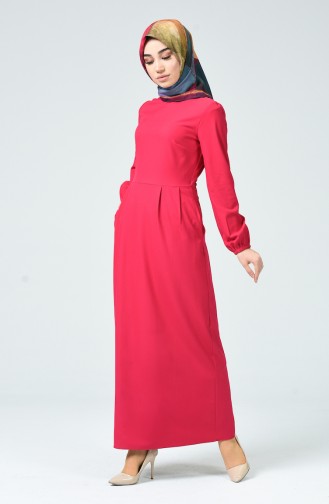 Fuchsia Hijab Dress 2040-04