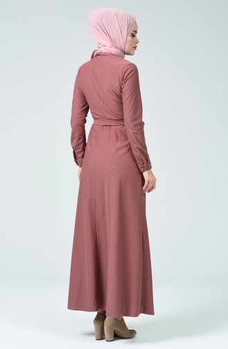 فستان زهري باهت 0274-05