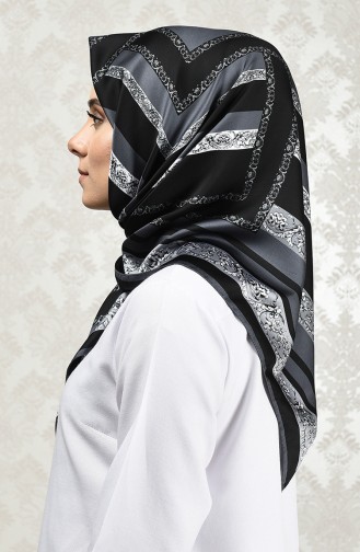 Patterned Rayon Scarf Gray 90645-01