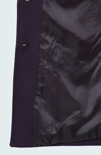 Big Size Hooded Felt Coat Purple 0112-03