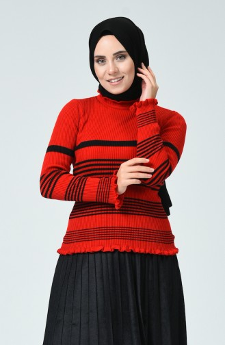 Trikot Pullover mit Stehkragen 0552-04 Rot 0552-04