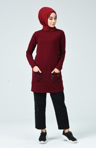 Sequined Tricot Sweater Bordeaux 4329-03