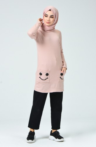 Sequined Tricot Sweater Powder 4329-05