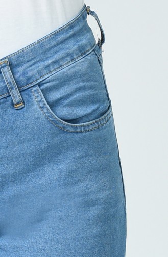 بنطال جينز قصة مستقيمة أزرق جينز 7501-04