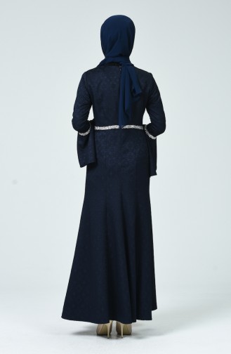 Stone Evening Dress 60081-01 Navy Blue 60081-01