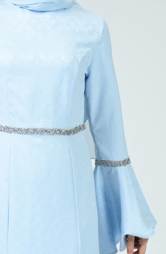 Robe de Soirée Avec Pierre 60081-03 Bleu Bébé 60081-03