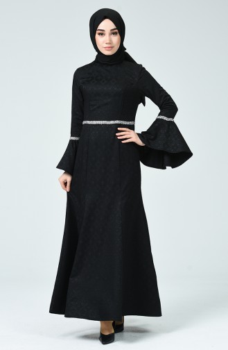 Schwarz Hijab-Abendkleider 60081-04