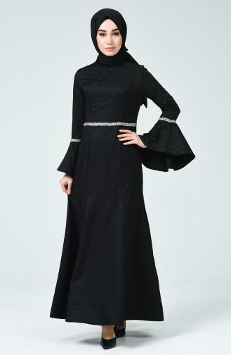 Black Hijab Evening Dress 60081-04