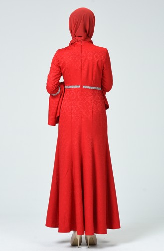 Red Hijab Evening Dress 60081-05