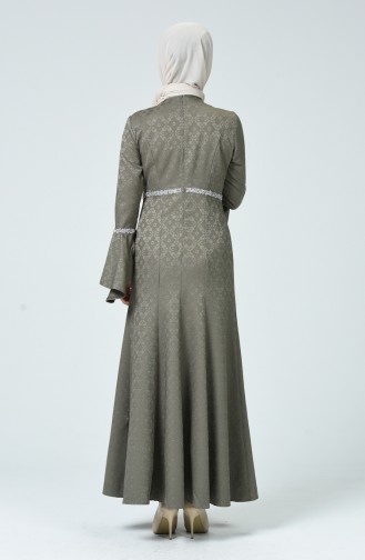 Stone Print Evening Dress 60081-14 Khaki 60081-14