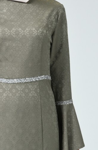 Stone Print Evening Dress 60081-14 Khaki 60081-14