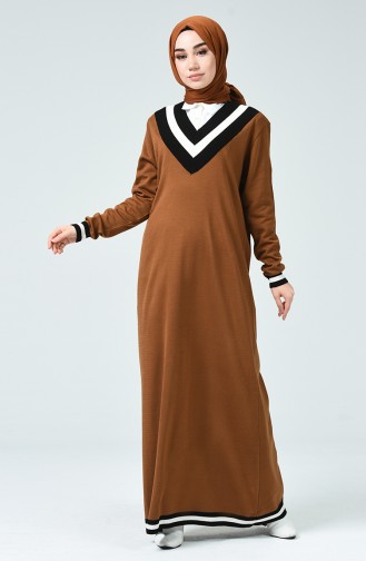 Tan Hijab Dress 8022-01