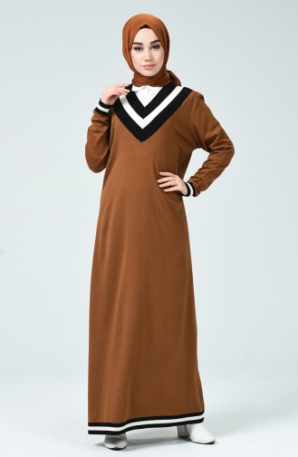 Tan Hijab Dress 8022-01