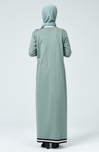 Green Almond Hijab Dress 8022-02