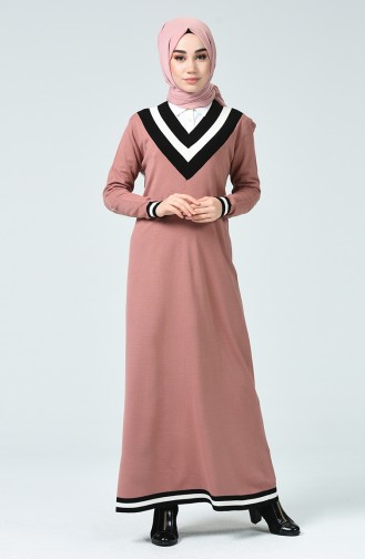Dusty Rose Hijab Dress 8022-04