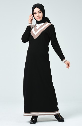 Black Hijab Dress 8022-05