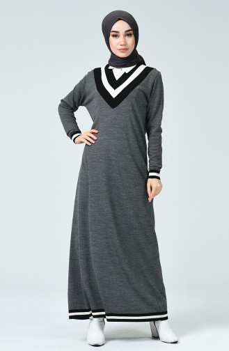 Anthracite Hijab Dress 8022-06