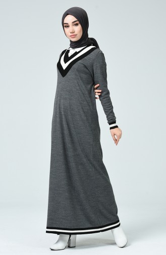 Anthracite Hijab Dress 8022-06