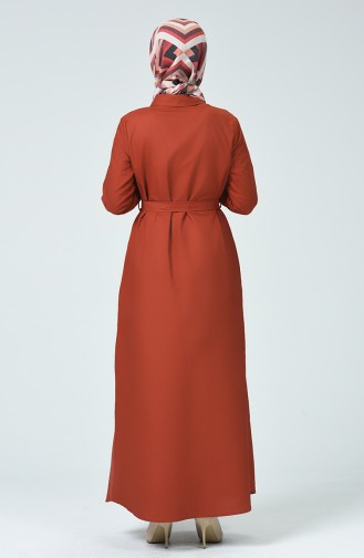 Brick Red Hijab Dress 60080-02