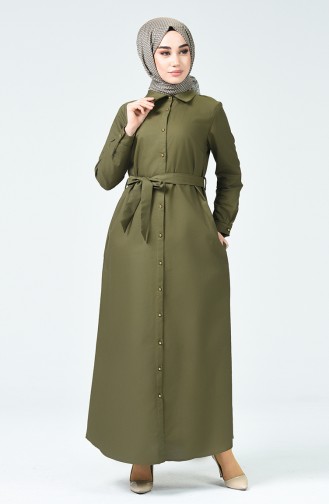 Khaki Hijab Dress 60080-03
