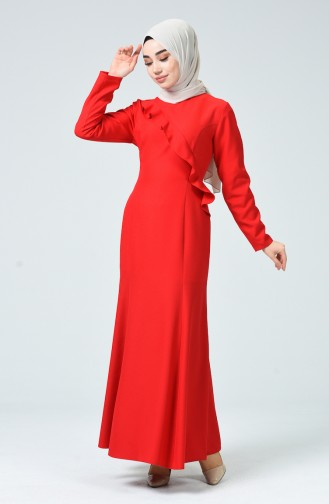 Red Hijab Dress 60086-04