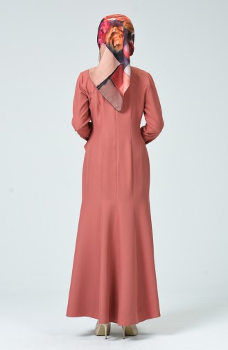 Beige-Rose Hijab Kleider 60086-07