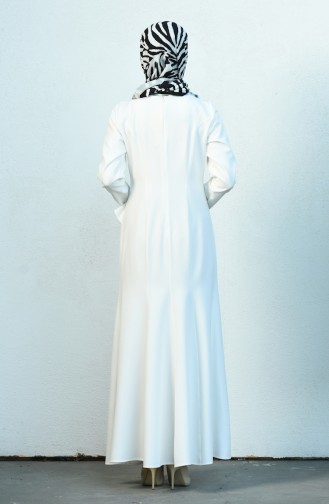 Ecru Hijab Dress 60086-08