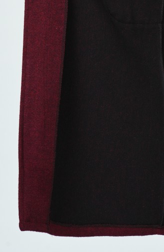 معطف طويل أحمر كلاريت 6035-08