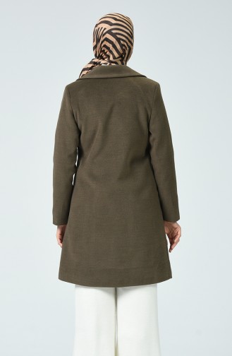 Geknöpfter Fleece Mantel 0276-02 Dunkel Nerz 0276-02
