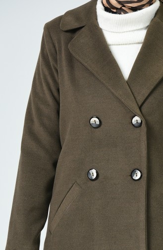 Geknöpfter Fleece Mantel 0276-02 Dunkel Nerz 0276-02