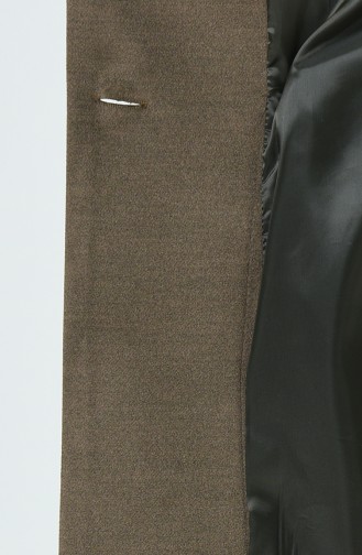 Geknöpfter Fleece Mantel 0276-02 Dunkel Nerz 0276-02