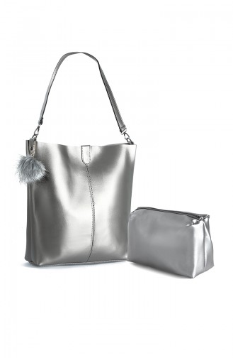 Silver Gray Shoulder Bags 10664GU