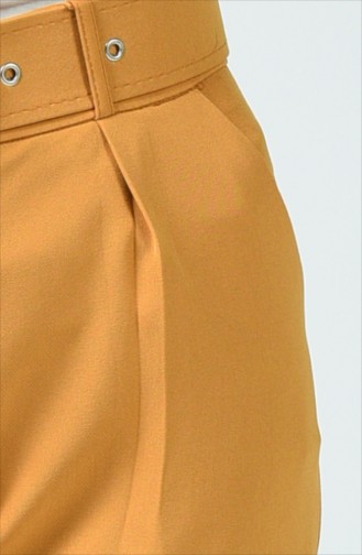 Belted Straight Leg Pants 0007-05 Mustard 0007-05