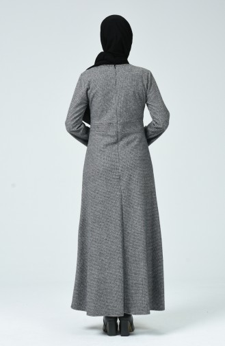 Knopf Detailliertes Kleid  81750-01 Grau 81750-01